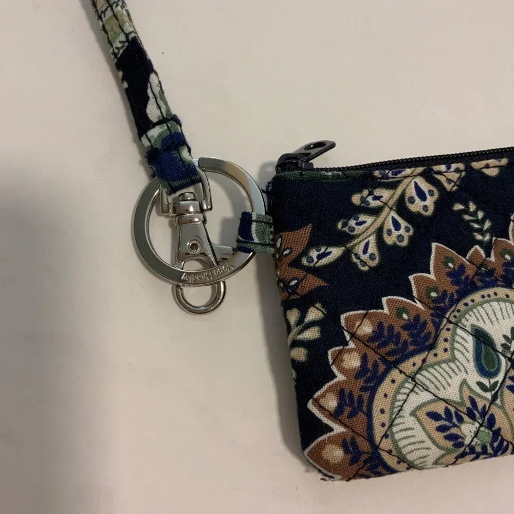 Vera Bradley Lanyard Zip ID Case With Keyring Retired Print
